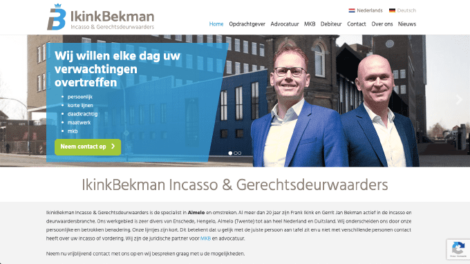 Screenshot van de website van IkinkBekman