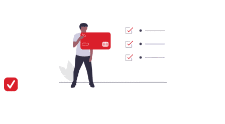 Illustration of a person holding a credit card