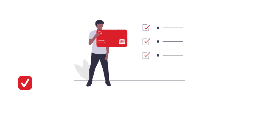 illustration of a person holding a credit card