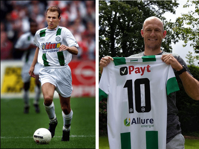 Picture Robben in 2002 and 2020 at FC Groningen