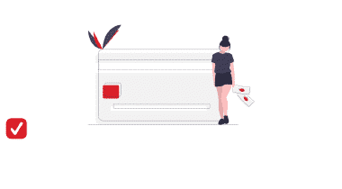 Illustration of a person with an invoice