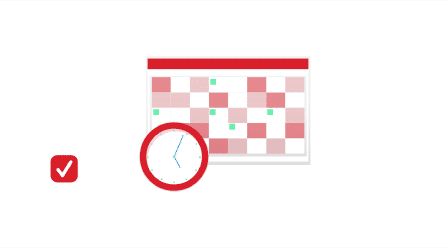 Illustratie van een kalender met een klok