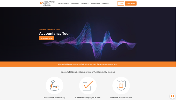 Screenshot van de website van Accountancy Gemak