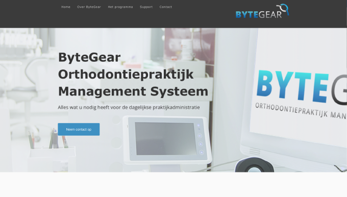 Screenshot van de website van ByteGear