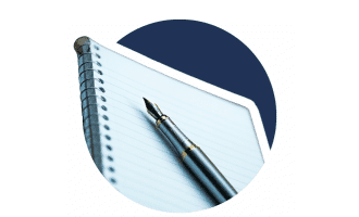 Illustration of a pen and paper